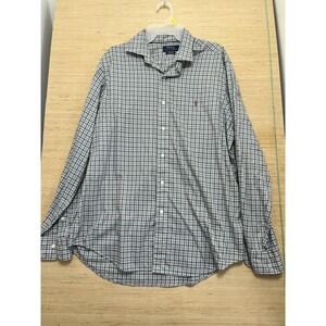 Polo Ralph‎ Lauren Shirt Mens Large Green Pink Plaid Performance Long Sleeve
